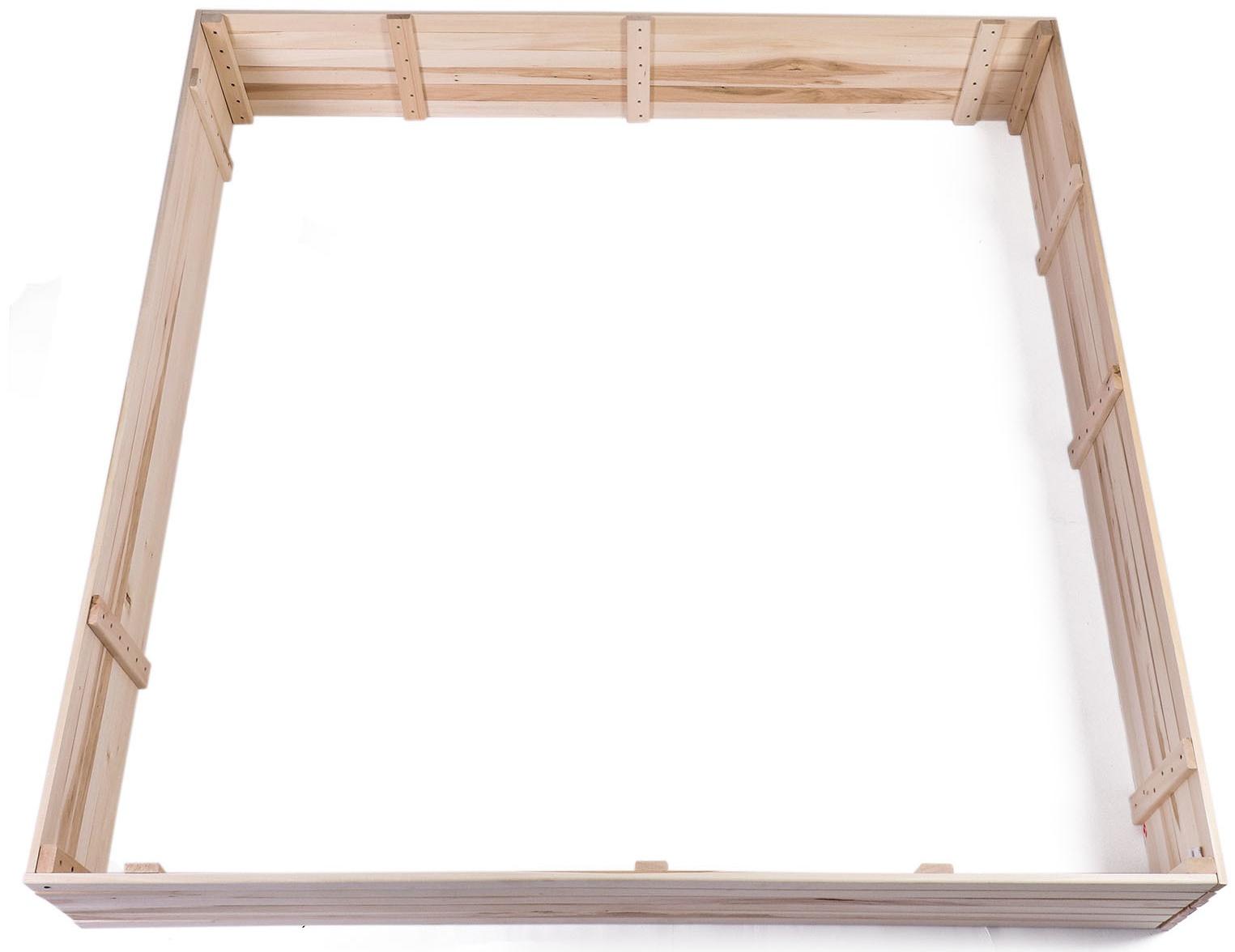 Песочница детская деревянная, без крышки, 150 × 150 × 30 см, с ящиком для игрушек, сосна, Greengo