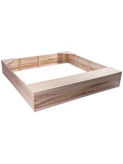 Песочница детская деревянная, без крышки, 150 × 150 × 30 см, с ящиком для игрушек, сосна, Greengo