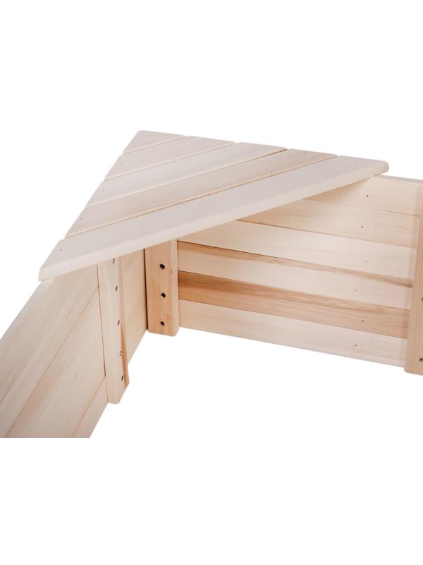 Песочница детская деревянная, без крышки, 150 × 150 × 30 см, с ящиком для игрушек, сосна, Greengo