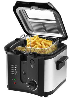 Фритюрница Kitfort КТ-2024, 1600 Вт, чаша 5.3 л, корзина 2.3 л, чёрная