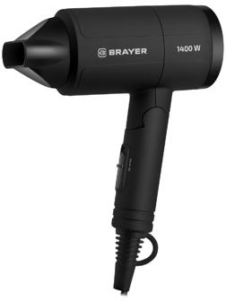 Фен BRAYER 3040BR, 1400 Вт, 2 скорости, складная ручка, шнур 1.8 м, чёрный