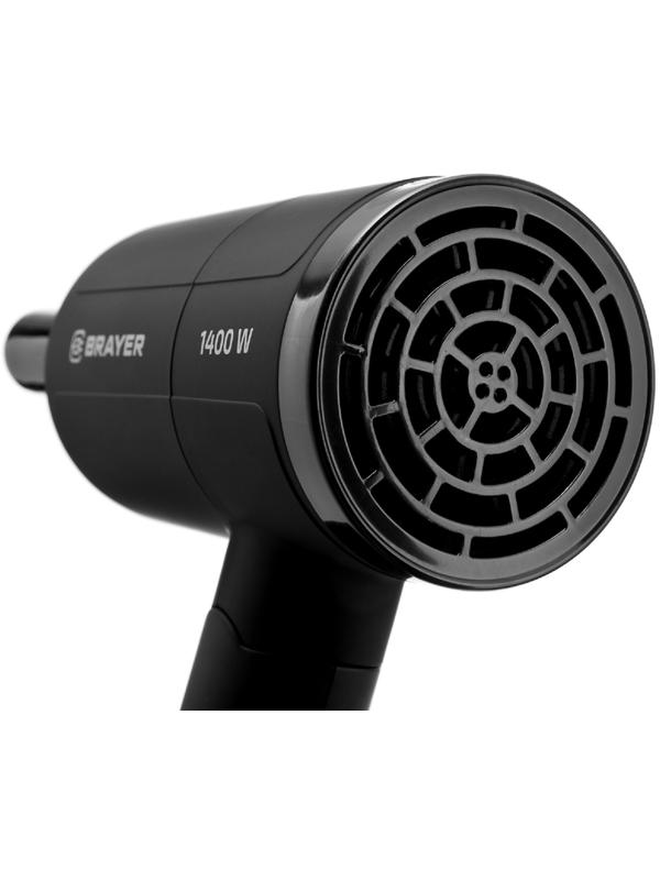 Фен BRAYER 3040BR, 1400 Вт, 2 скорости, складная ручка, шнур 1.8 м, чёрный