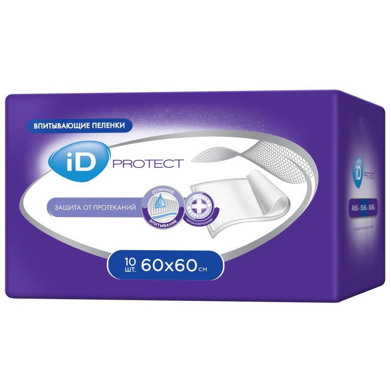 Пеленки впитывающие однораз. 60х60 id Protect 10 шт/уп