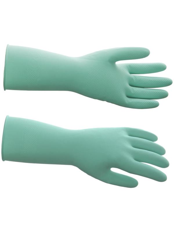 Перчатки латексные многоразовые, M, зелёные