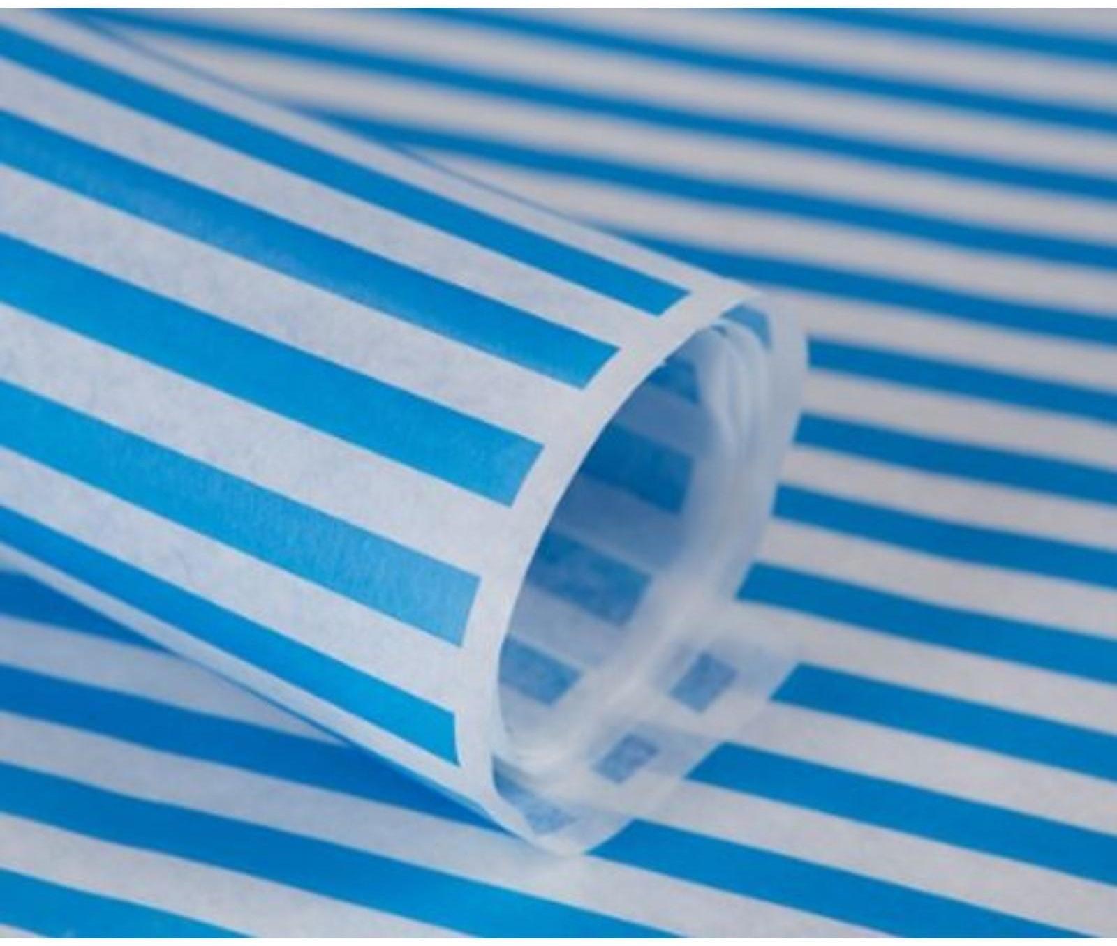 Бумага силиконизированная «Полоски», голубые, для выпечки, 0,38 х 5 м