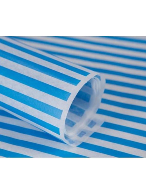 Бумага силиконизированная «Полоски», голубые, для выпечки, 0,38 х 5 м