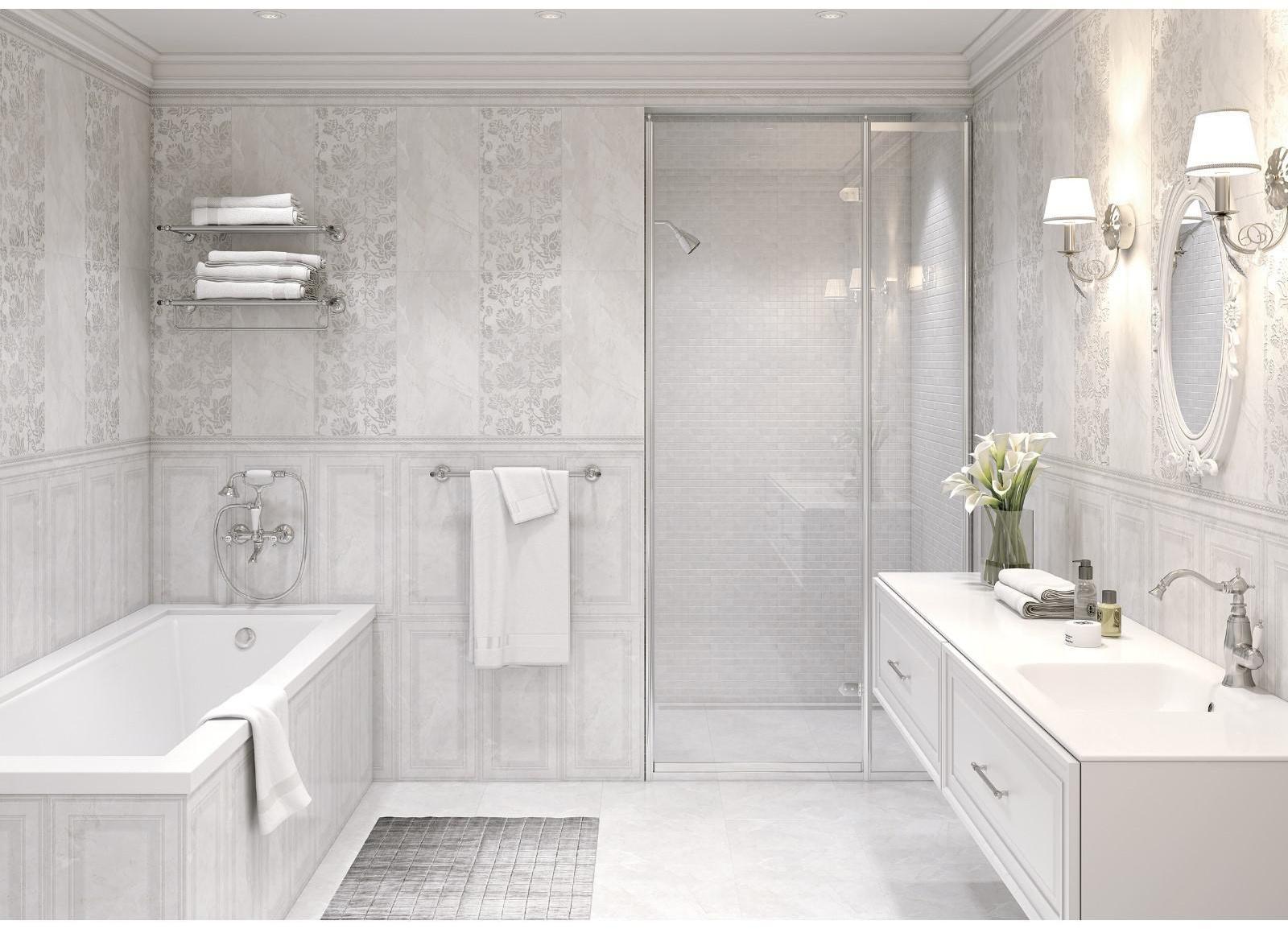 Плитка настенная Dallas светло-серый рельеф 298x598 (в упаковке 1,25 кв.м)