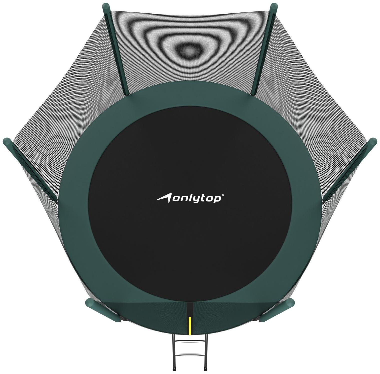 Батут ONLITOP, d=305 см, с лестницей, высота сетки 173/180 см, цвет зелёный