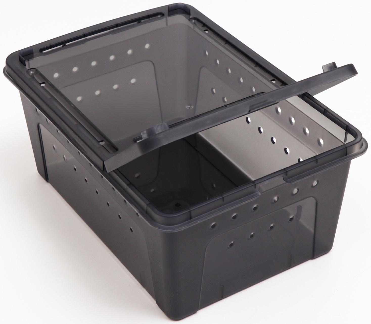 Переноска - отсадник для рептилий, 26 х 17,5 х 11,5 см, черная