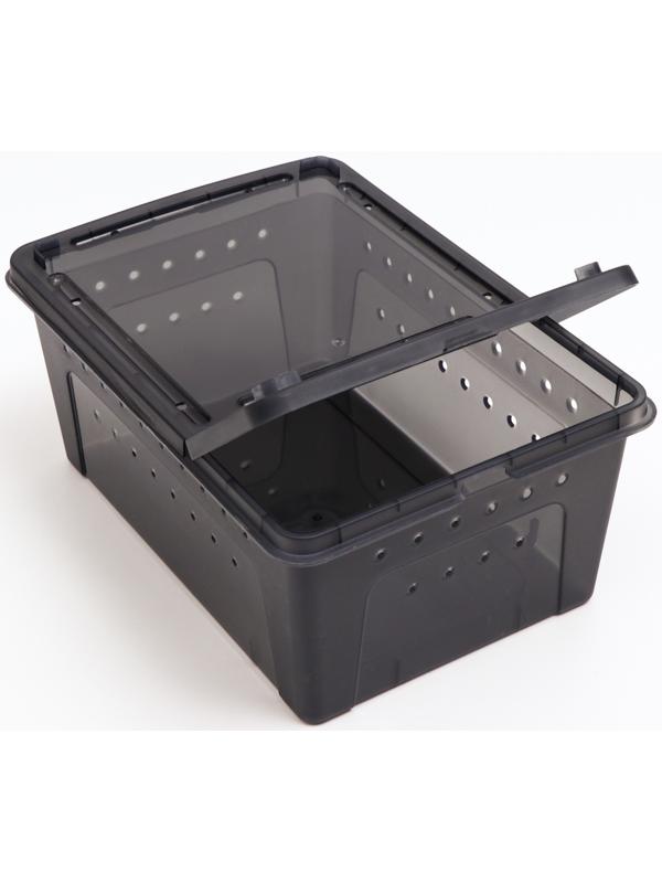 Переноска - отсадник для рептилий, 26 х 17,5 х 11,5 см, черная