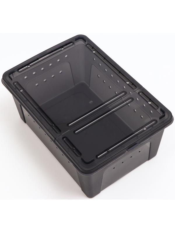 Переноска - отсадник для рептилий, 26 х 17,5 х 11,5 см, черная