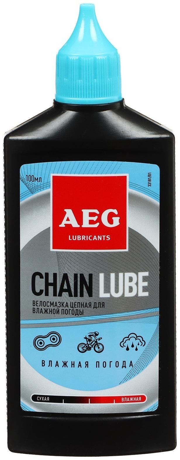 Велосмазка для цепи AEG, для влажной погоды 100 мл