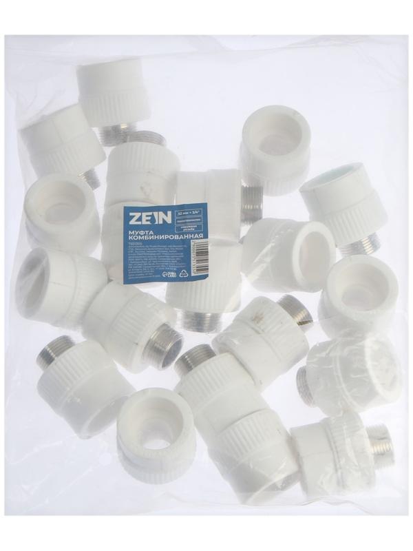 Муфта комбинированная ZEIN, полипропиленовая, наружная резьба, d=32 мм х 3/4
