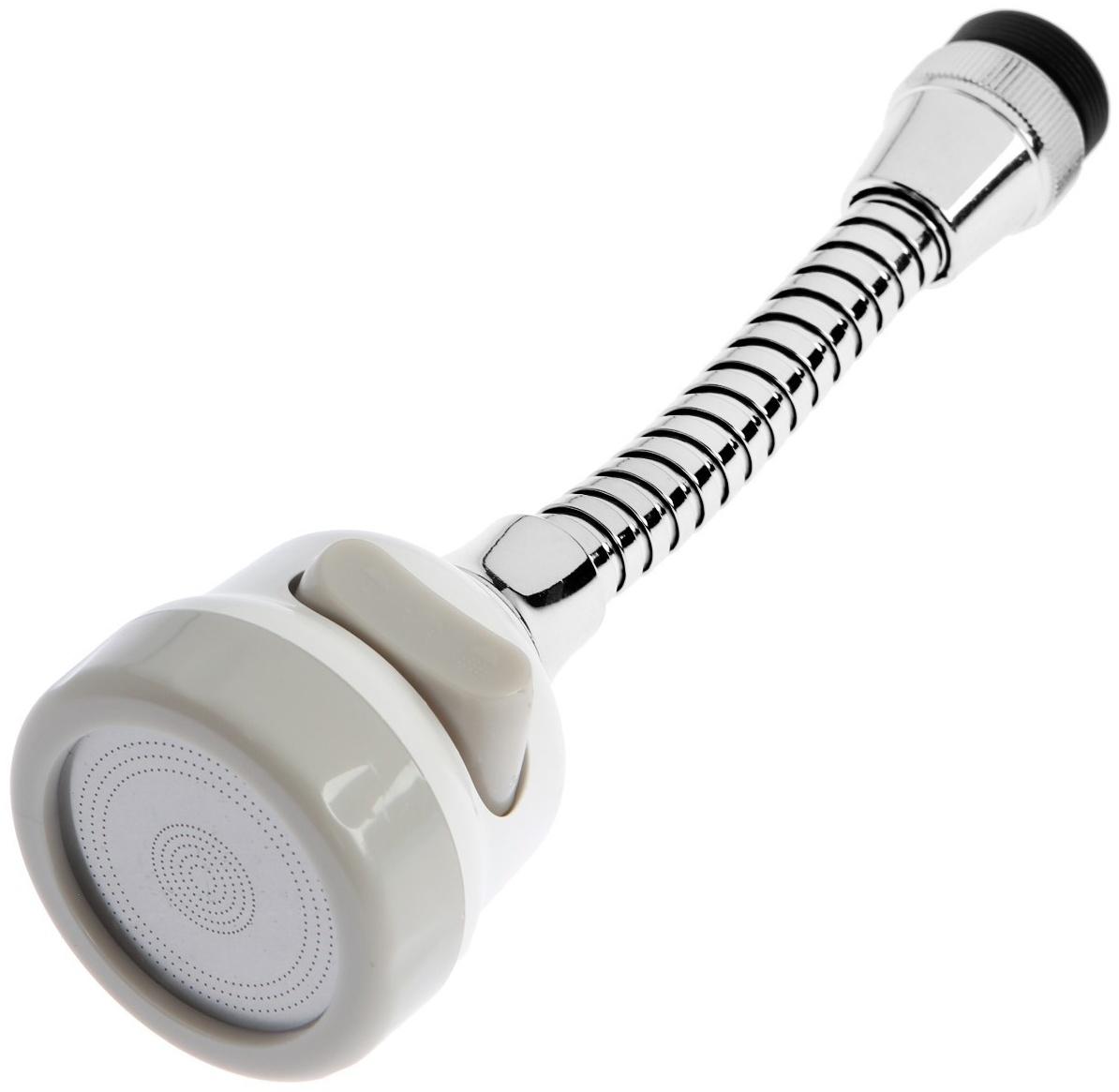 Аэратор ZEIN, регулировка потока, на гибком шланге, 170 мм, 3 режима, пластик, белый