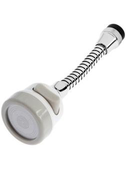 Аэратор ZEIN, регулировка потока, на гибком шланге, 170 мм, 3 режима, пластик, белый