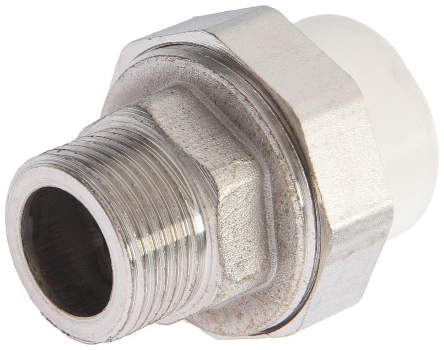 Муфта комбинированная ZEIN, полипропиленовая, американка, наружная резьба, d=25 мм х 3/4