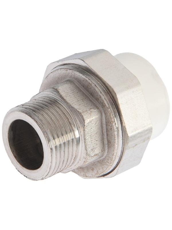 Муфта комбинированная ZEIN, полипропиленовая, американка, наружная резьба, d=25 мм х 3/4