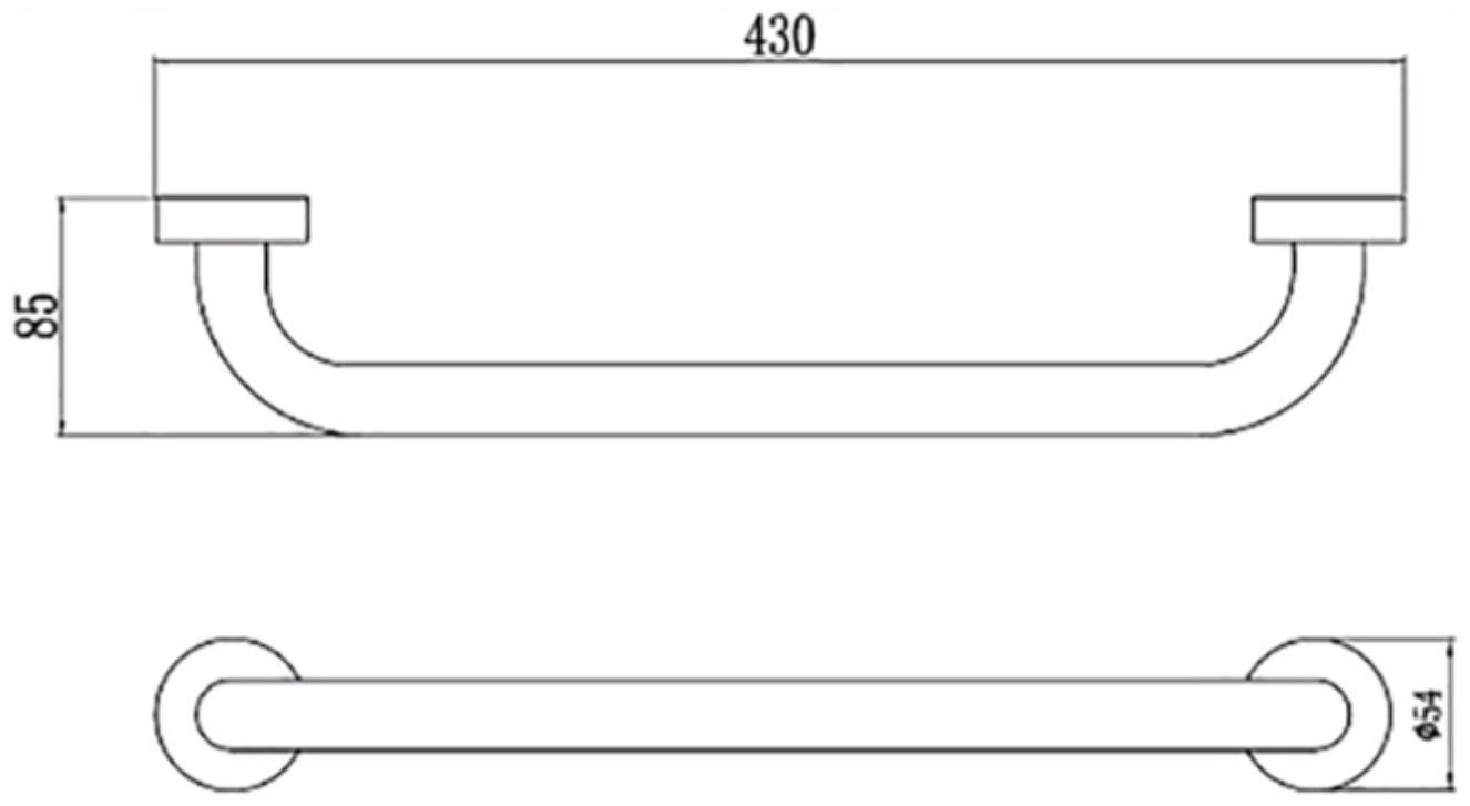 Поручень для ванной Savol S-010040, 400 мм, хром