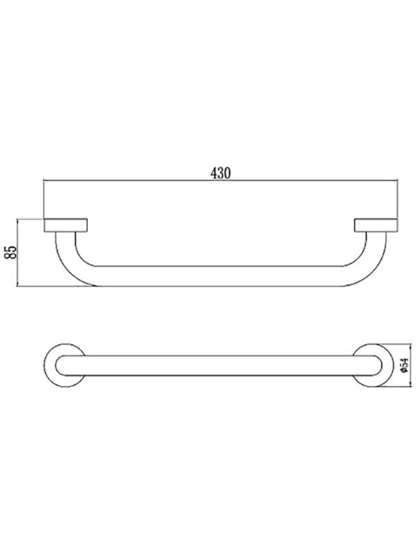 Поручень для ванной Savol S-010040, 400 мм, хром