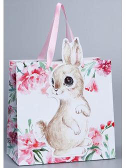 Пакет подарочный «Кролик», 22 × 22 × 10 см