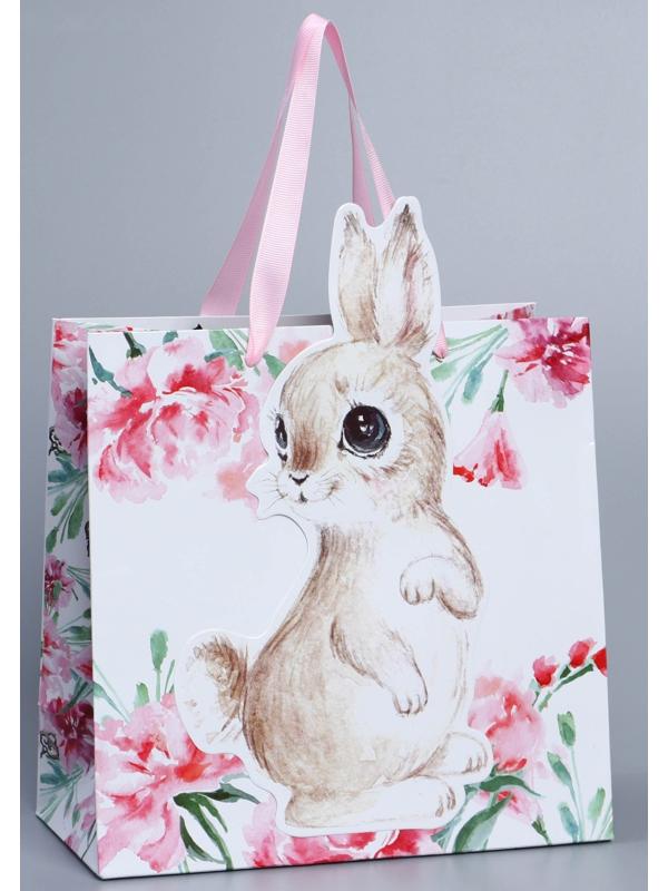 Пакет подарочный «Кролик», 22 × 22 × 10 см