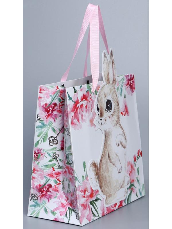 Пакет подарочный «Кролик», 22 × 22 × 10 см