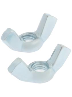 Гайка барашковая, ТУНДРА, DIN315 М6 белый цинк 100 шт