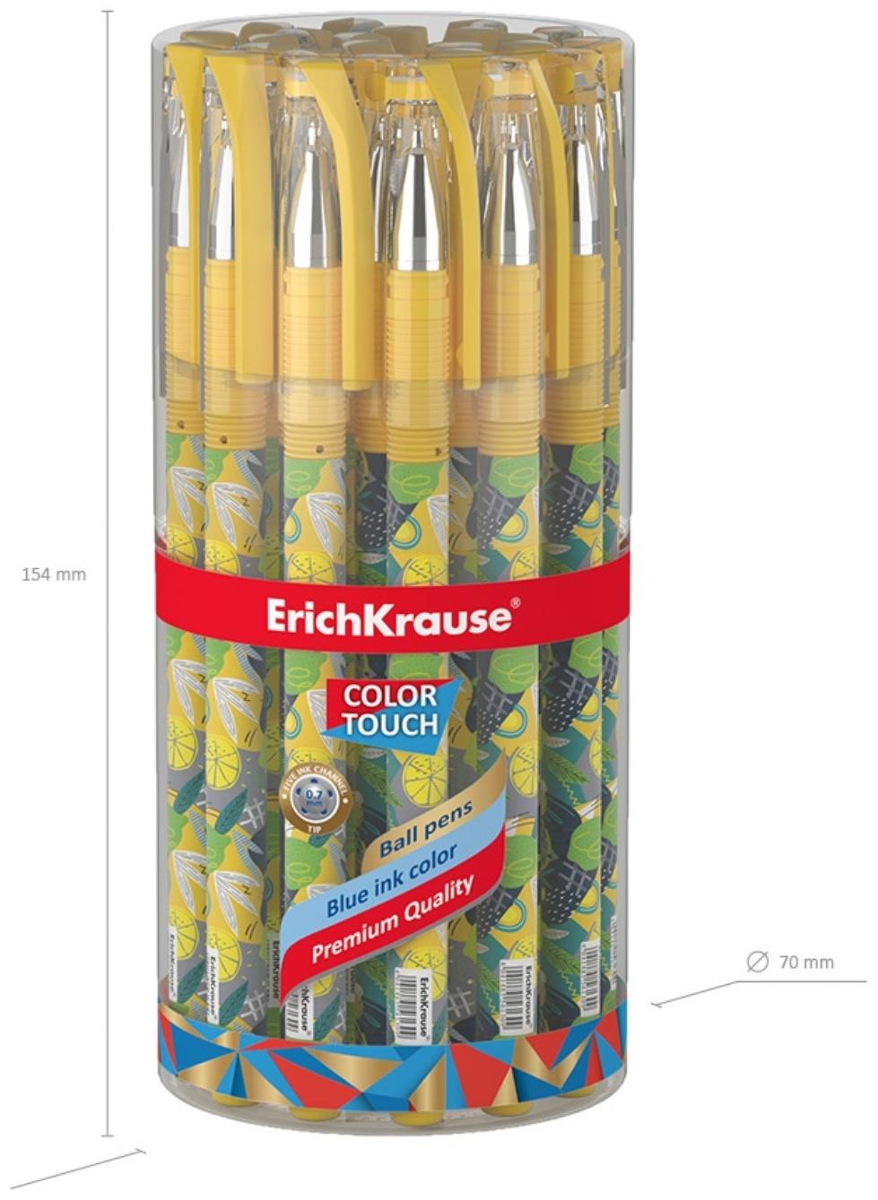 Ручка шариковая ErichKrause ColorTouch Lime, узел 0,7мм, цвет чернил синий