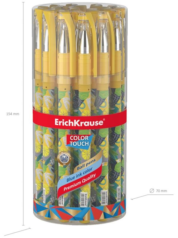 Ручка шариковая ErichKrause ColorTouch Lime, узел 0,7мм, цвет чернил синий