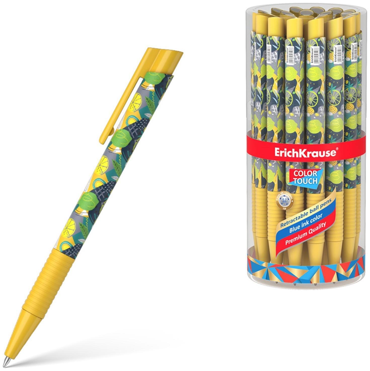 Ручка шариковая автомат ErichKrause ColorTouch Lime, узел 0,7мм, чернила синие