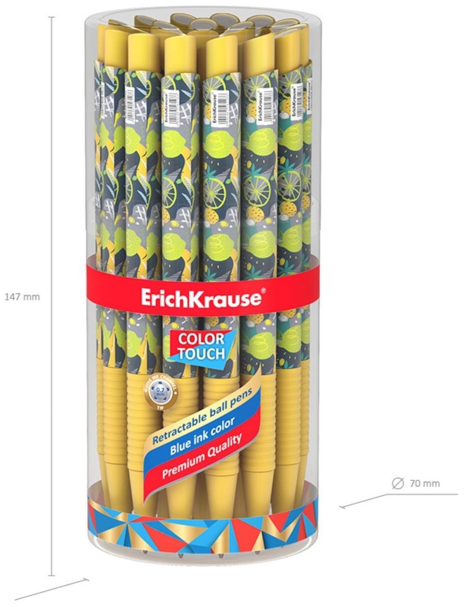 Ручка шариковая автомат ErichKrause ColorTouch Lime, узел 0,7мм, чернила синие