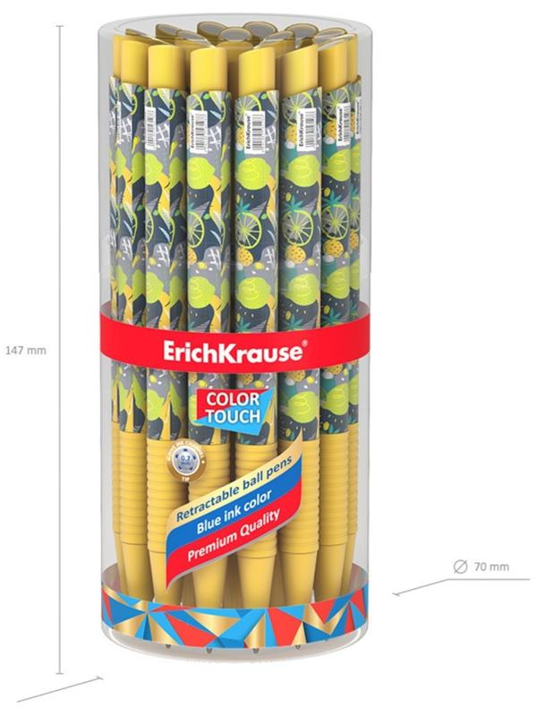 Ручка шариковая автомат ErichKrause ColorTouch Lime, узел 0,7мм, чернила синие