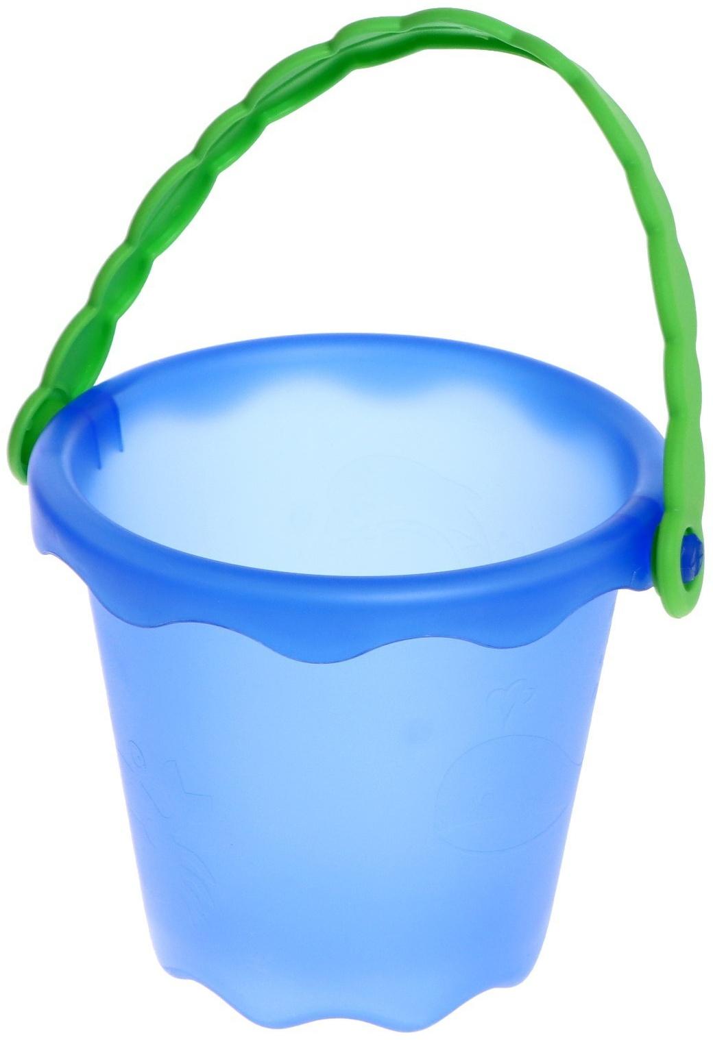 Песочный набор «Лето»: ведро, лопатка, грабли, формочка, в сетке
