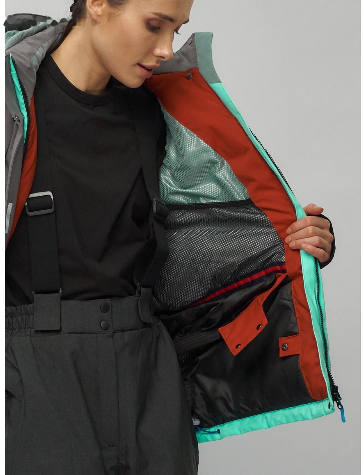 Костюм горнолыжный женский, размер 54, цвет бирюзовый