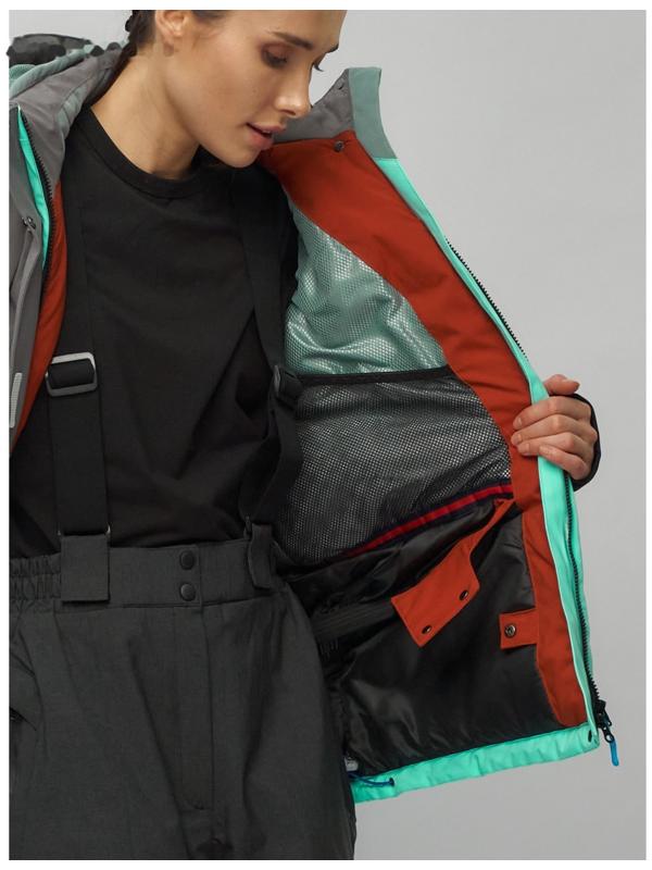 Костюм горнолыжный женский, размер 56, цвет бирюзовый