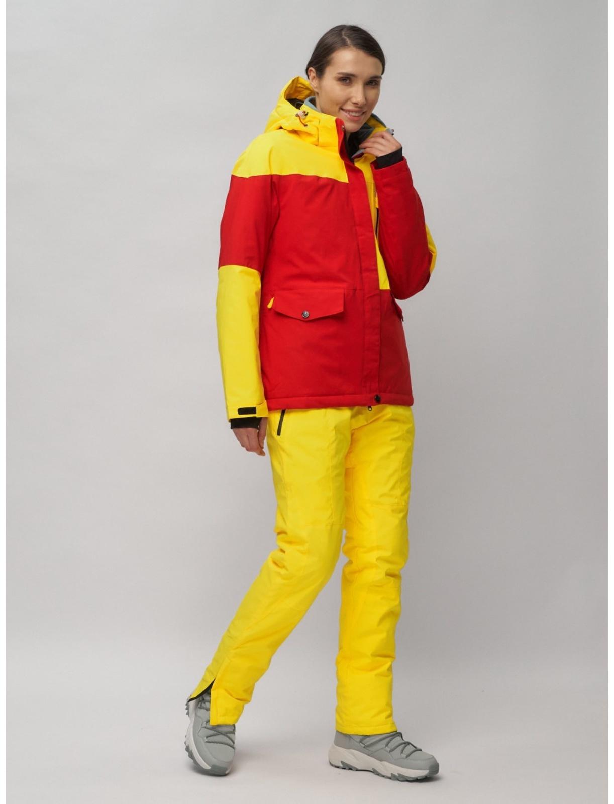 Костюм горнолыжный женский, размер 50, цвет жёлтый