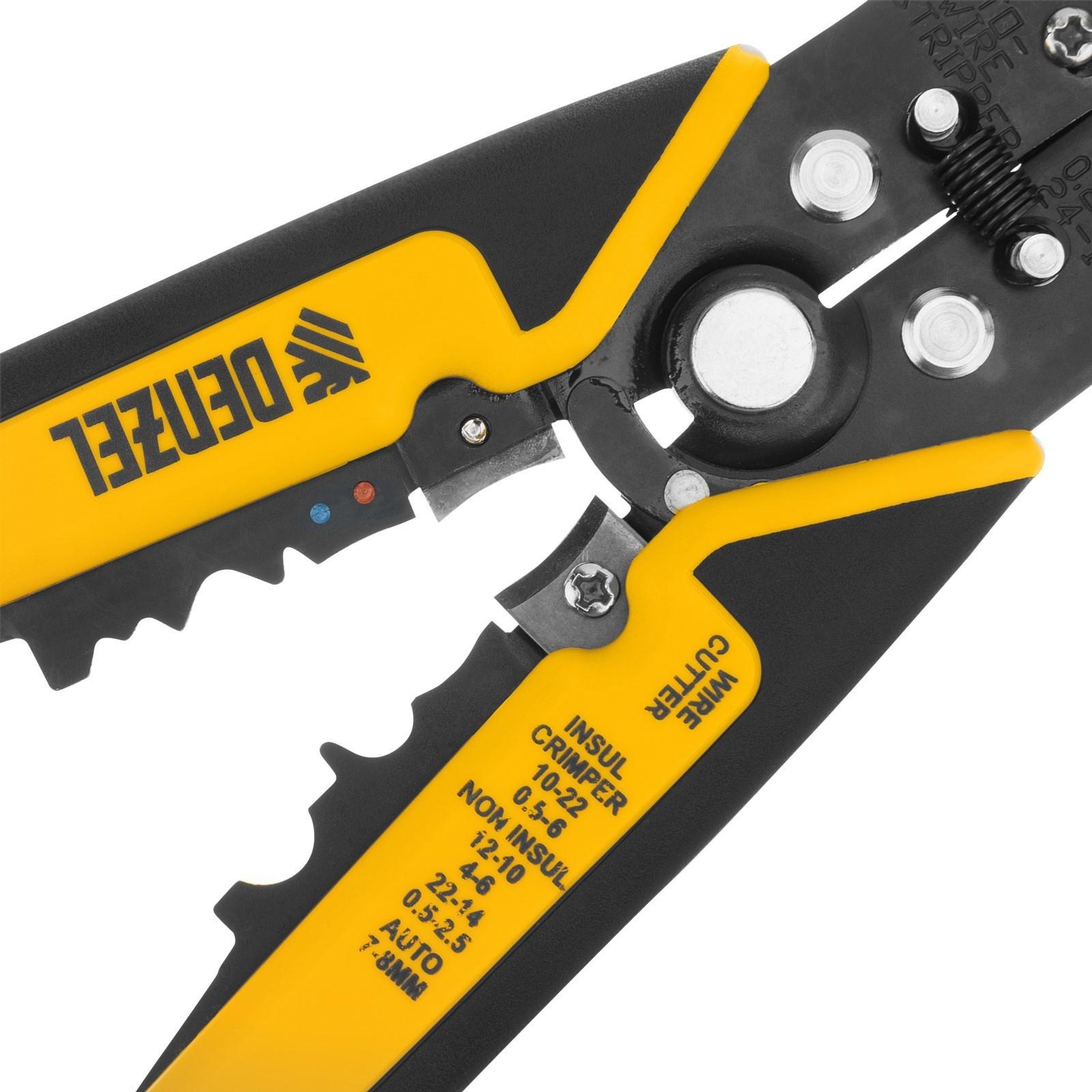 Щипцы для зачистки электропроводов Denzel 17742, функция обрезания проводов, 0.2 - 6 мм2