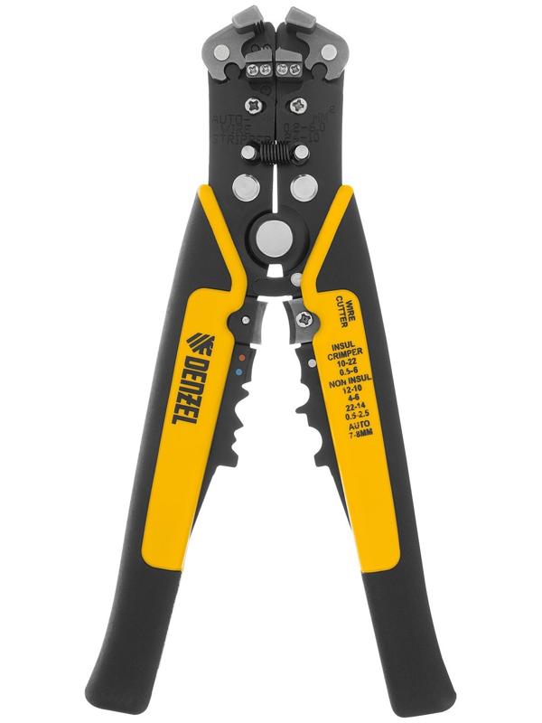 Щипцы для зачистки электропроводов Denzel 17742, функция обрезания проводов, 0.2 - 6 мм2