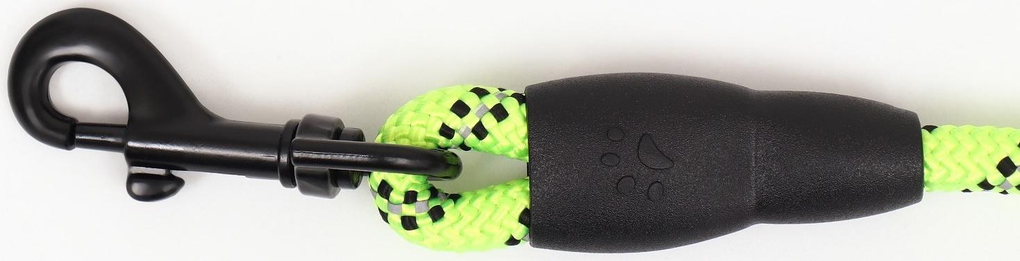 Поводок светоотражающий круглый, с эргономической ручкой, 180 х 0,8 см, зелёный