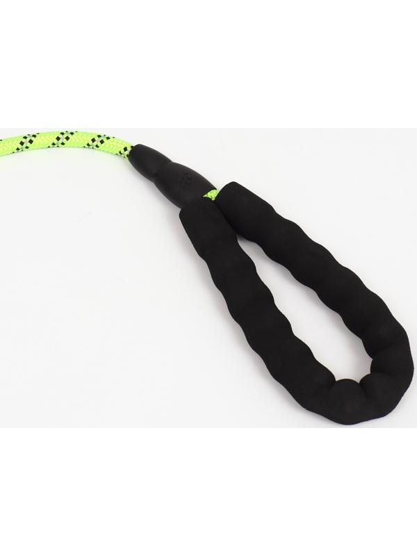 Поводок светоотражающий круглый, с эргономической ручкой, 180 х 0,8 см, зелёный