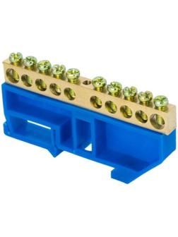 Шина нулевая EKF sn0-63-10-d DIN-рейку, синий