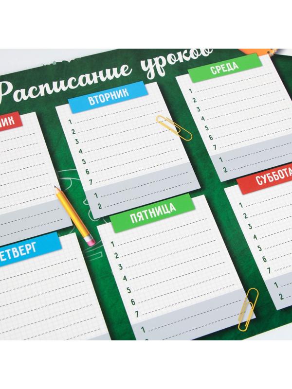 Расписание уроков «Школьная пора» А4, многоразовое магнитное с маркером