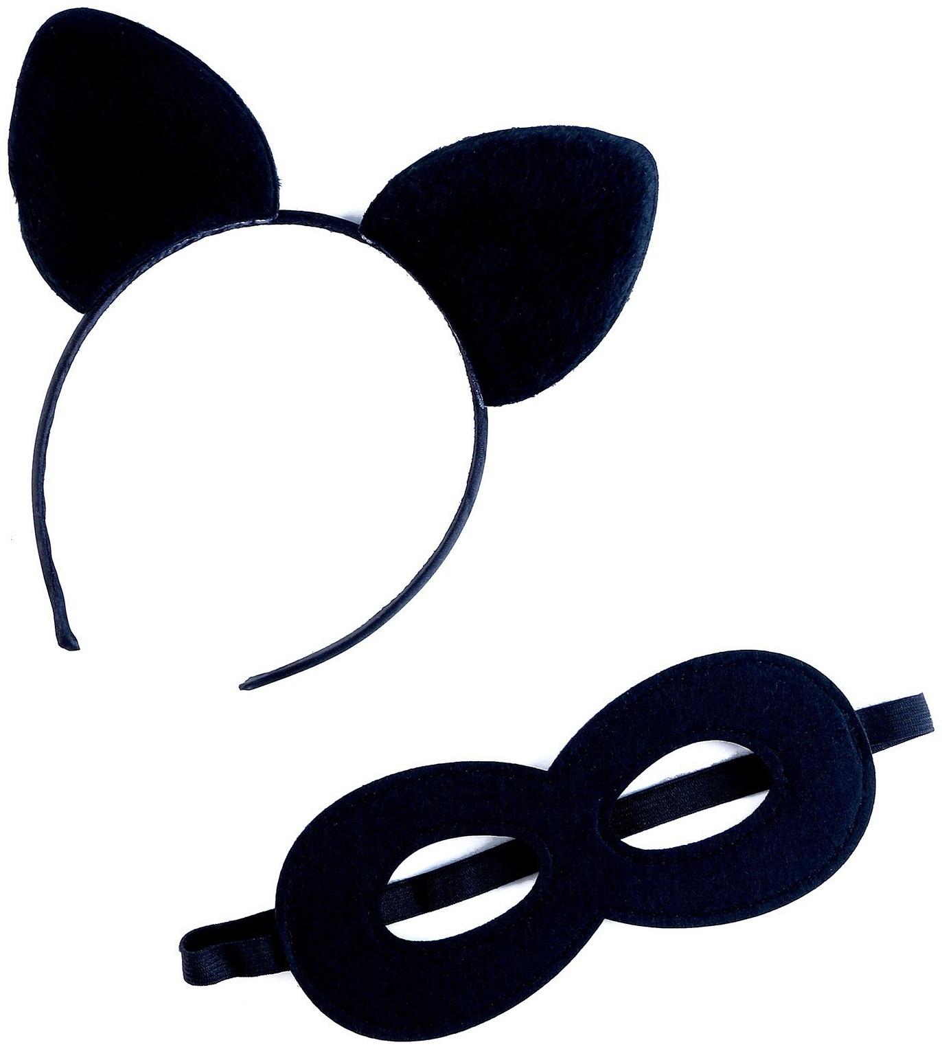 Карнавальный набор «Крутой кот», р. S, комбез, маска, ободок, рост 104–116 см