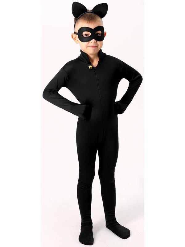 Карнавальный набор «Крутой кот», р. S, комбез, маска, ободок, рост 104–116 см
