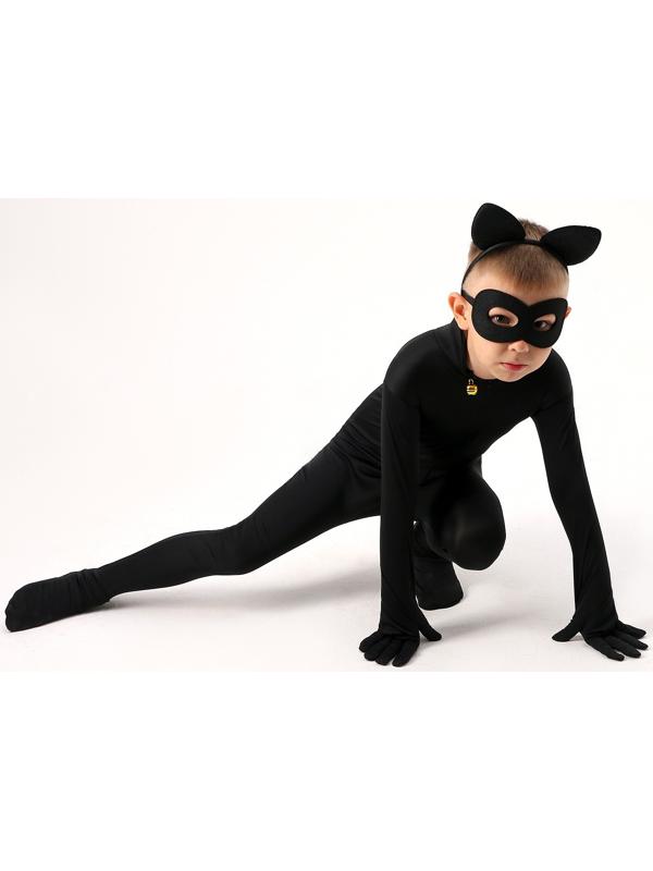 Карнавальный набор «Крутой кот», р. S, комбез, маска, ободок, рост 104–116 см