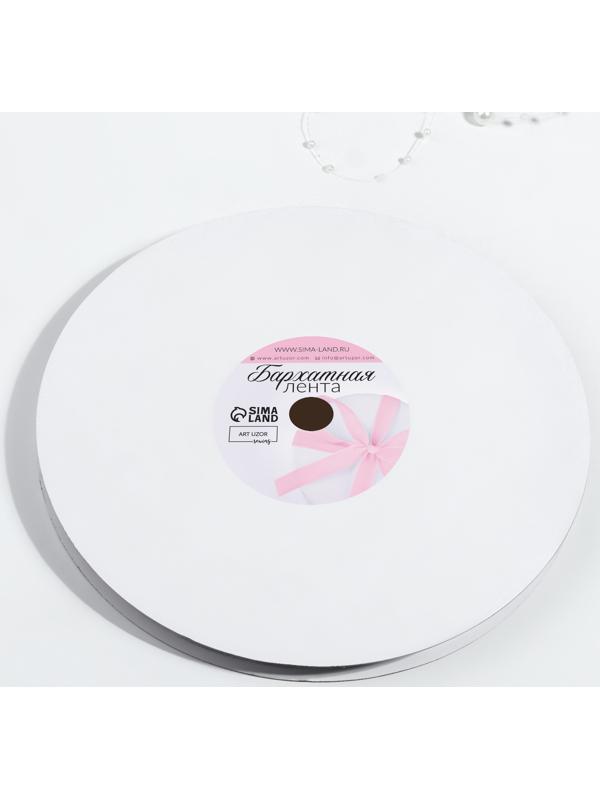 Лента бархатная, с серебряным люрексом, 10 мм, 18 ± 1 м, цвет серый №184