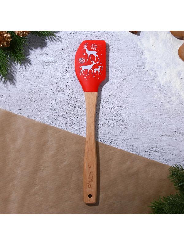 Лопатка силиконовая «Олени», 26 х 5 см