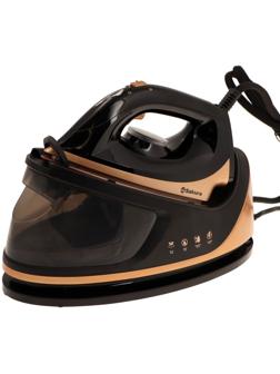 Парогенератор Sakura SA-3065CBK, 2400 Вт, керам. подошва, 1.1 л, 130г/мин, чёрно-золотой