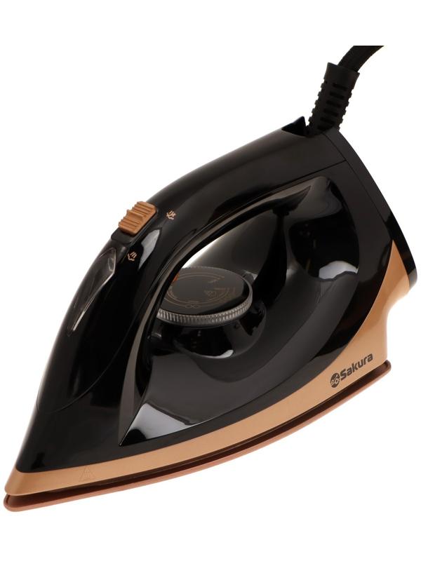 Парогенератор Sakura SA-3065CBK, 2400 Вт, керам. подошва, 1.1 л, 130г/мин, чёрно-золотой