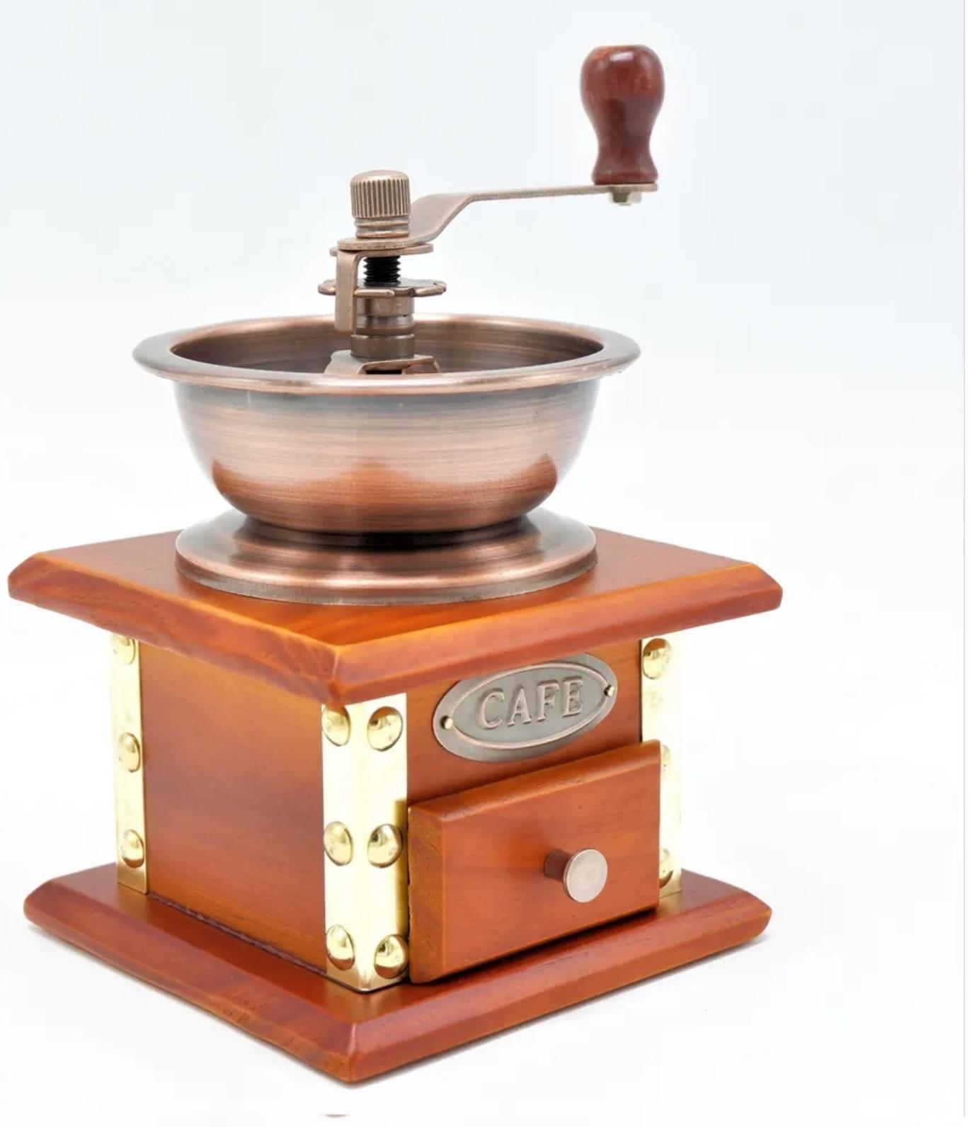 Кофемолка ручная Bekker, размер 12.5х12.5х18.5 см, цвет коричневый